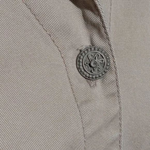 Thick cotton/denim cream button down maxi dress - Picture 3 of 6